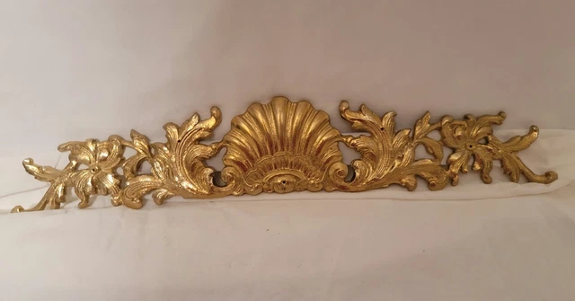 Solid Brass Wall Pediment- Accent Piece For Above Doors, Windows Or Pictures 17"