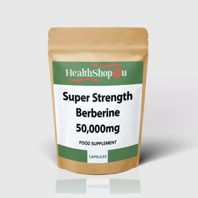 High-Strength 50,000mg Berberine Extract HCL Strongest Capsules - UK Made