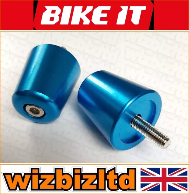 Suzuki GSXR600 1997-2000 Pair of Blue Tapered Bar End Sliders BEWSGSXRBU