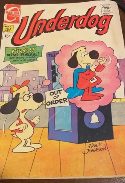 Underdog #1 ( 1970 ) Comic - 1st Appearance Of Underdog In Comics / 5.0/ No. 1