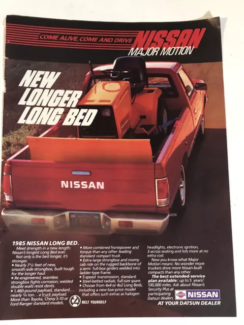 vintage Nissan Major Motion 1985 Print Ad  Advertisement PA2