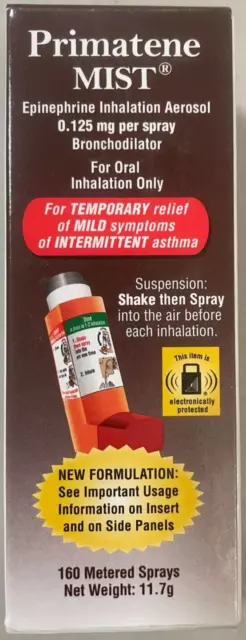 Primatene Mist Epinephrine Inhalation Aerosol 160 Sprays