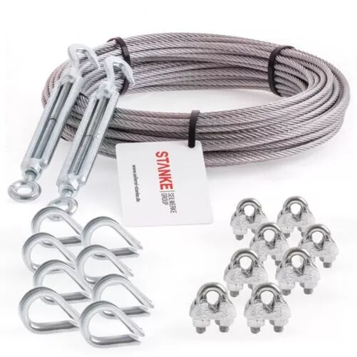 Cable Set Cuerda Galvanizado Pinza Guardacabo Cierre Tensor Abrazadera en U