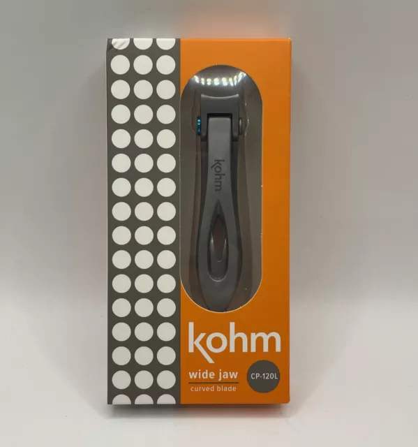 Kohm Nail Clippers CP-120L 5mm Heavy Duty, Wide Jaw Super Sharp Curved Blade