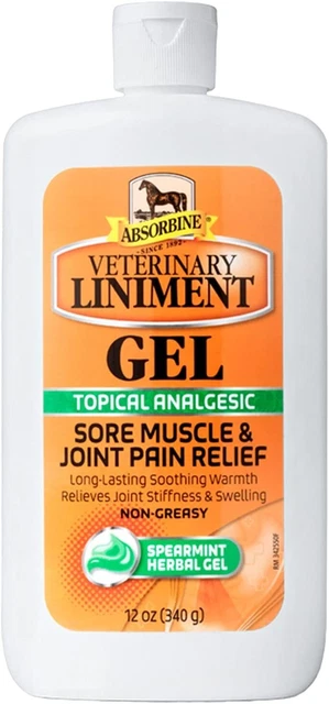 Absorbine Veterinary Liniment Gel 12oz Gel Muscle Joint Relief Stimulates