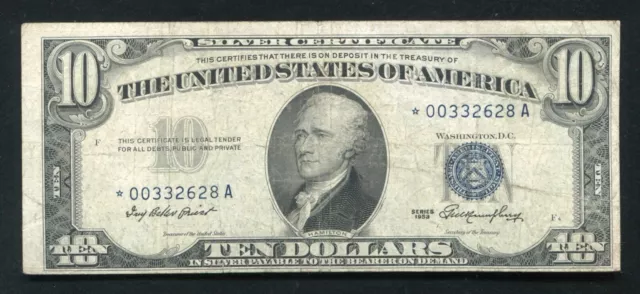 Fr. 1706* 1953 $10 Ten Dollars *Star* Silver Certificate Note Very Fine