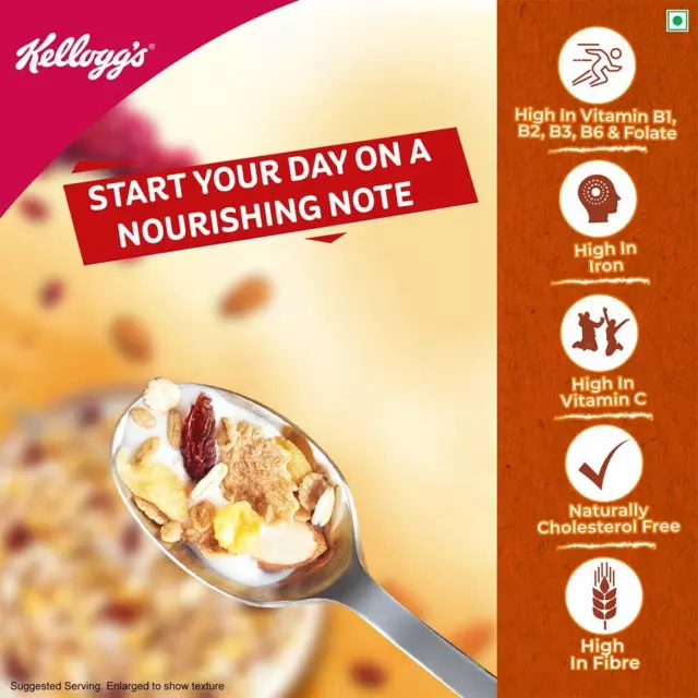 Kellogg's Muesli 20% delizia dadi | cereali per colazione | alto contenuto di ferro | alto contenuto di fibre 2