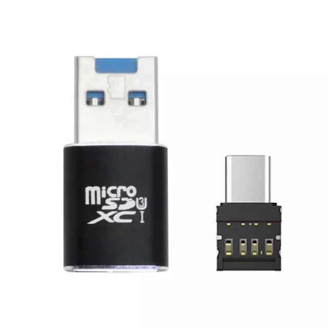 Micro SD SDXC TF to USB 3.0 Card Reader with Micro Type-C USB-C OTG Adapter