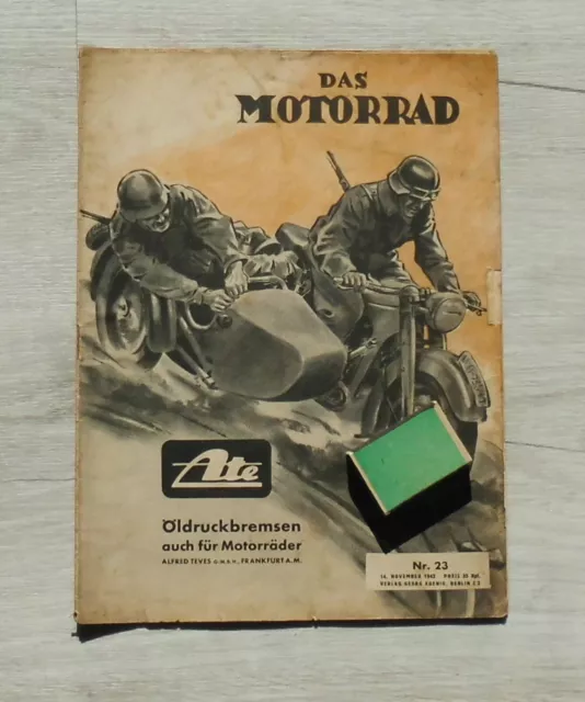 Das Motorrad November 1942 Heft Nr. 23 Zeitung, Zeitschrift