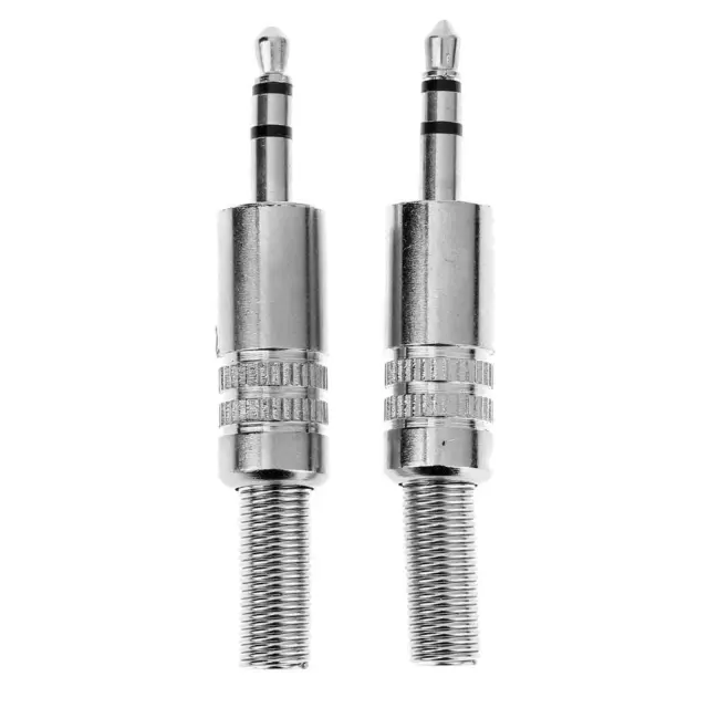 MY# 2pcs 3.5mm 1/8in Stereo Male Audio Plated Jack Plug Adapter Connectors
