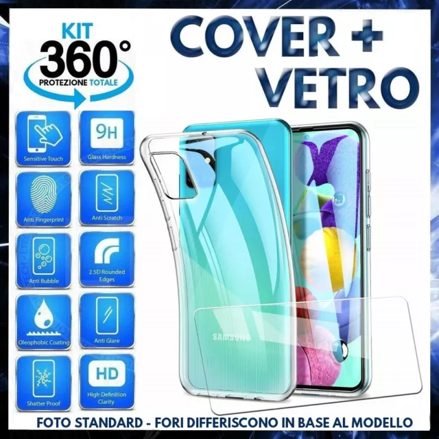 Cover Trasparente + Pellicola Vetro Temperato Per Lg Google Nexus 5X Custodia
