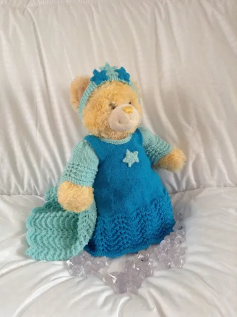 MODELLO A MAGLIA Costume principessa regina delle nevi congelata Elsa blu si adatta costruire un orso