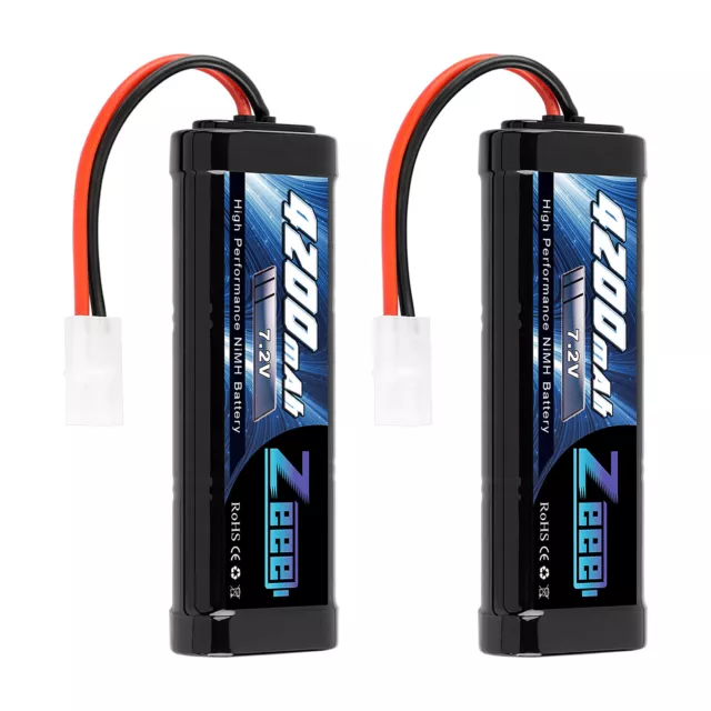 2x Zeee 7,2V 4200mAh NiMH Akku Batterie Tamiya Stecker für RC Auto Boot Drohne