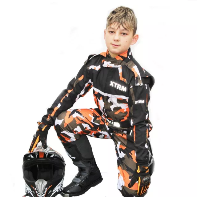 Childrens Kids Motocross Camo Race Suit Kart Off Road Quad Pit Bike Enduro