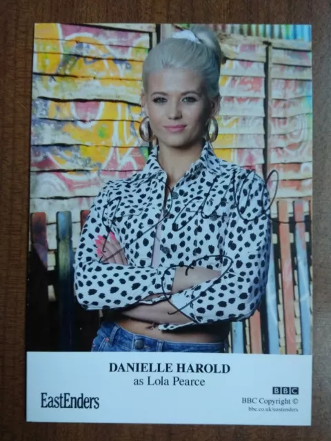 DANIELLE HAROLD *Lola Pearce* EASTENDERS HAND SIGNED AUTOGRAPH CAST PHOTO CARD