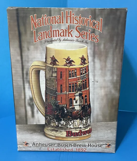 Vintage Anheuser Busch Stein Landmark Series St. Louis Brew House Clydesdales