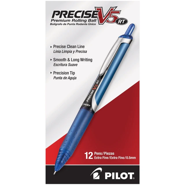 Pilot Precise V5 Liquid Ink Retractable Rollerball Pens, Extra Fine Point, 0.5