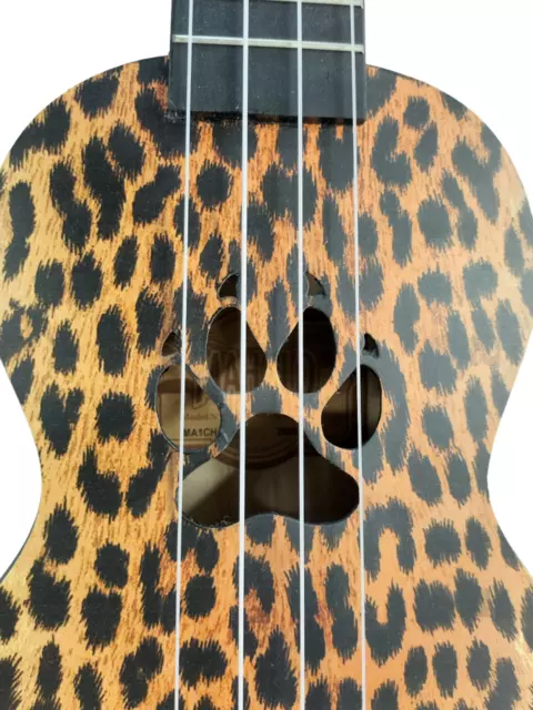 Mahalo Ukulele Soprano Ghepardo Cheetah Borsa Inclusa Legno Leopardato Regalo 3