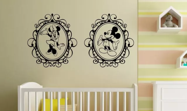 Disney Vinyl Wall Art Stickers Minnie or Mickey Mouse Decals Single or Twin Pack