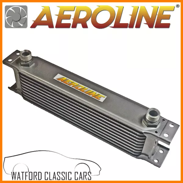 Aeroline Silver 10 Row UNIVERSAL Oil Cooler 1/2" BSP For Fast Road & Race