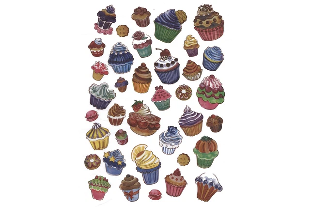 Paquete de 20 hojas de cupcakes de papel decopatch ref 561