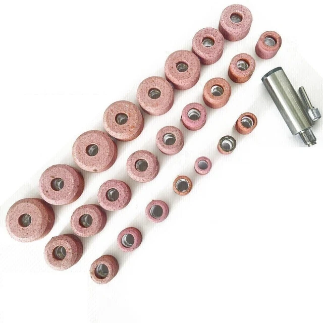 Sioux Valve Seat Grinding Wheels Set 24 Pcs With 11 Pcs Pilot + 2x Stone Holder
