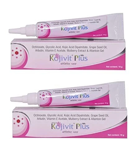 Gel Kojivit Plus 15g Avec Acide Kojique & Arbutine - Éclaircissant Peau - SPF5 - Fabriqué En Inde - Neuf
