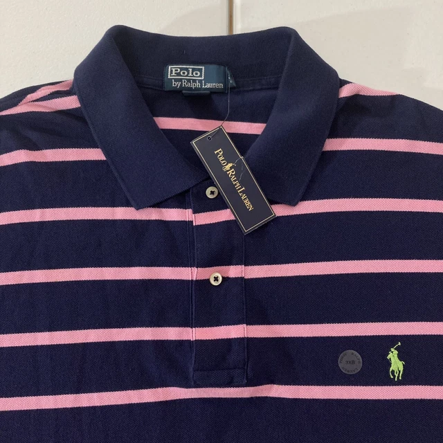 NWT Polo Ralph Lauren Men’s Striped Polo Knit Mesh Shirt Size 3XB XXXL