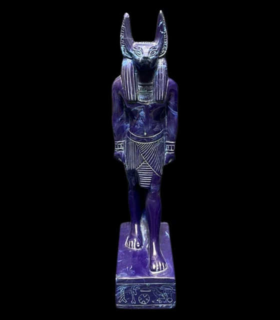 ANCIENT EGYPTIAN ANUBIS Statue God of The Dead in Unique Color Made in