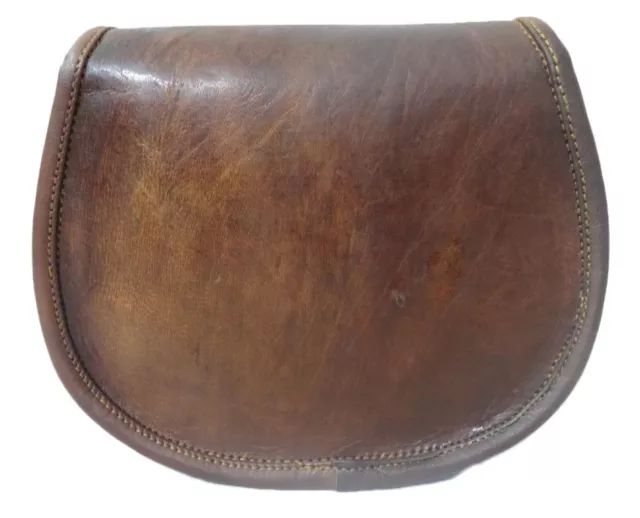 Sac à bandoulière femme vintage en cuir selle latérale marron sac à main authentique 3