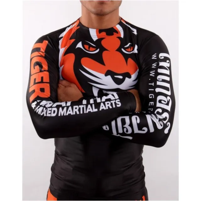 Camicie Boxing Tiger Muay Thai Mma Fight T-shirt arte marziale sport rash guard