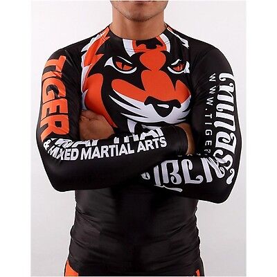 TIGER Muay Thai Boxe Camicie MMA Fight T-Shirt Arti Marziali Sport Rash Guard
