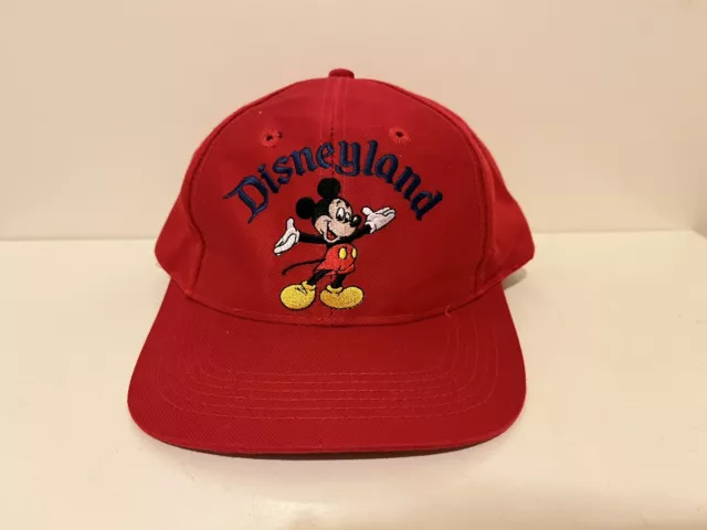 Vintage Mickey Mouse Hat  EMBROIDERED Cap Disney 90’s Mickeyinc Since 1928 Red 2