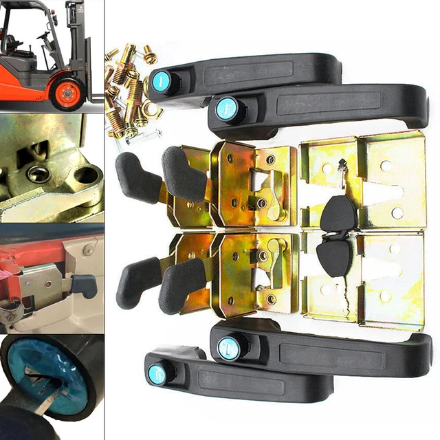 4 Set Locking Door Handle Door Lock for Forklift Tractor/Loader/Tricycle/Loader