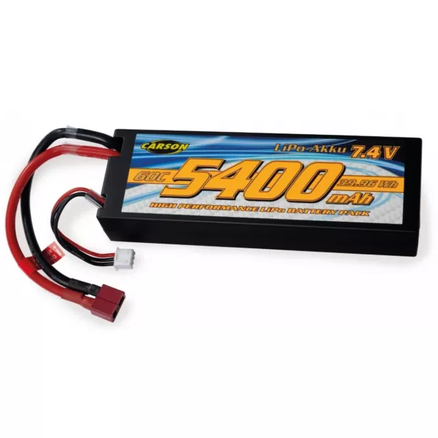 Carson 608234 7,4V 5400mAh 60C 2S LiPo Akku T-Plug Deans HC 500608234