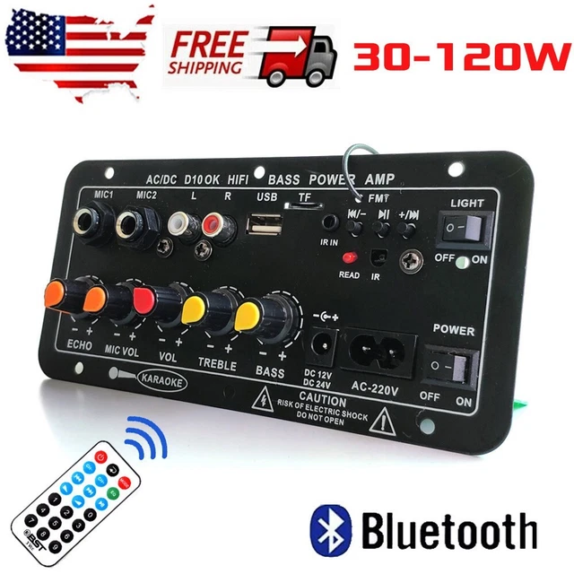 BLUETOOTH AUDIO AMPLIFIER Board Subwoofer Stereo Amp Module For Bass