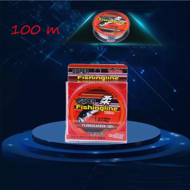 100M Fishing Tackle Line Japanese Super Strong Transparent Fluorocarbon Nylon 2