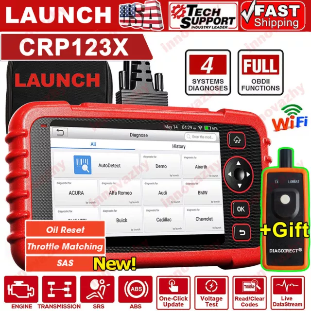 LAUNCH CRP123X Car OBD2 Scanner Code Reader Check Engine ABS SRS Diagnostic Tool