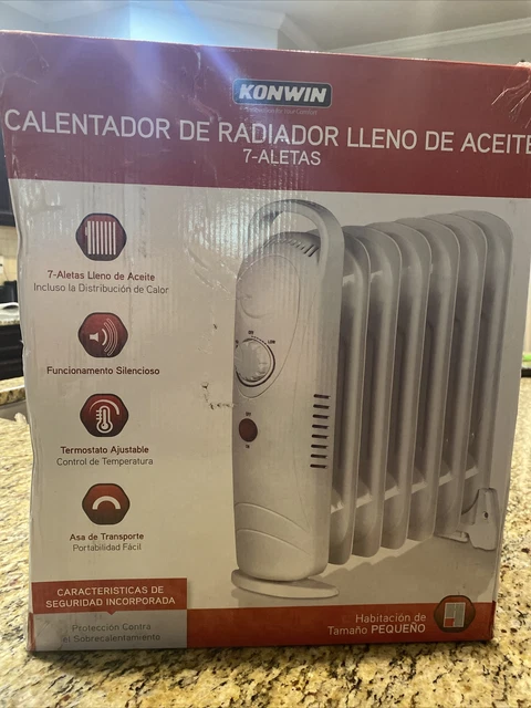 KONWIN X01-7 ELECTRIC Oil Filled Radiator Heater - White 7-Fins $69.99 -  PicClick