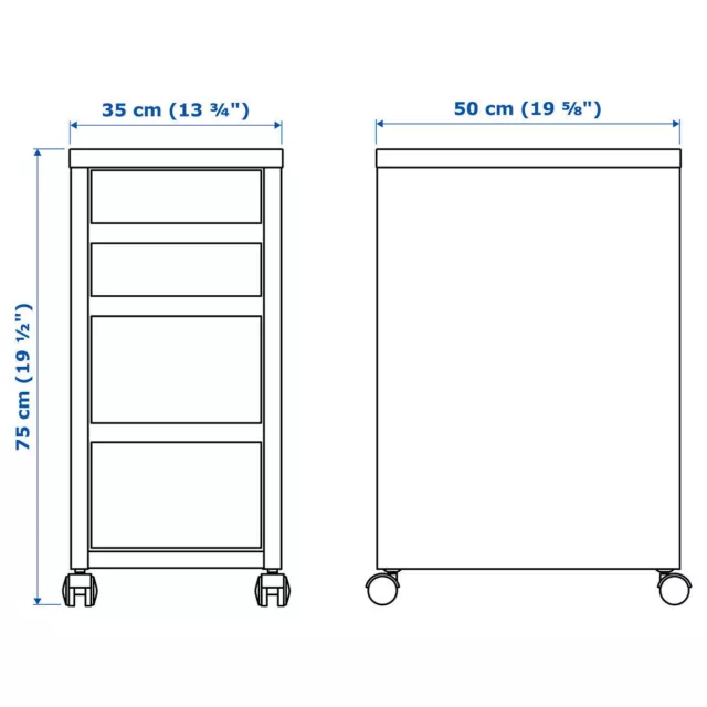 Cassettiera IKEA MICKE con rotelle bianca 3