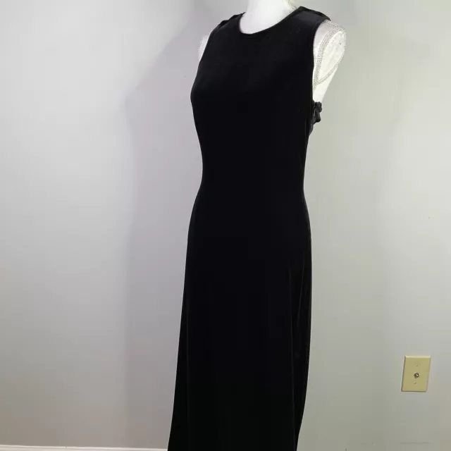 Vintage Marina by Marina Bresler Dress Gown Women Size 6 Black Velour 3