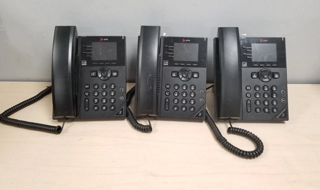 3 Polycom VVX 250 Color Display 4Line Business Office Phone 2201-48820-001 #L732