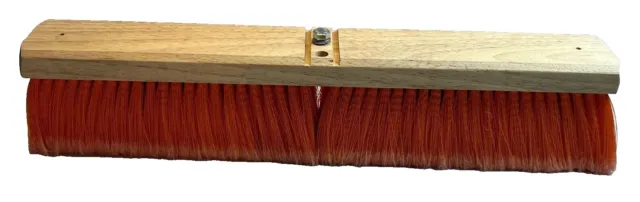 18” Commercial Grade Broom Head, Flo-Pac Juno Style Hardwood Block Sweep, Orange