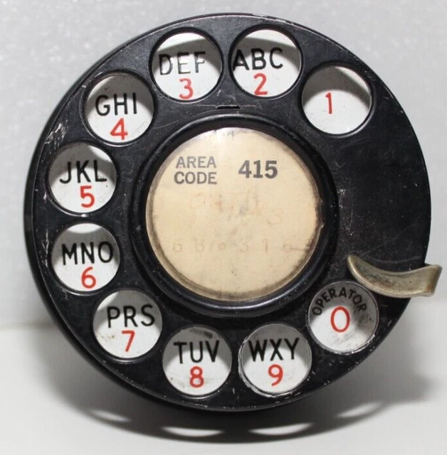 VINTAGE BLACK BELL At&T 6A Dial Plus 64A & 52D Adapters & 30A Mounting ...