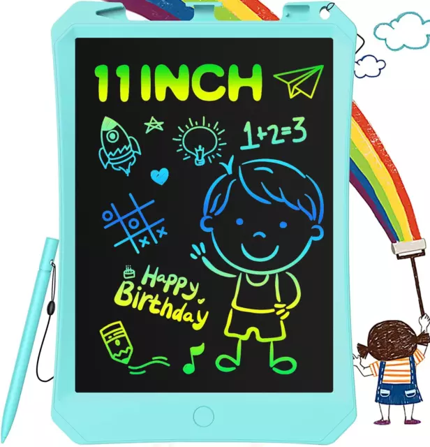 LCD Writing Tablet for Kids, 11" Magnetic Colorful Doodle Board with Lock Key, E