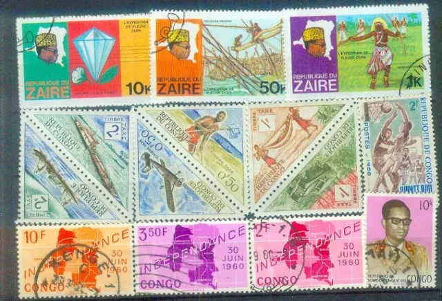 Lot Briefmarken aus dem Kongo/Zaire