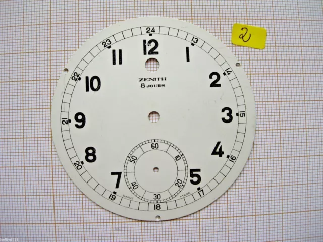Cadran dial pendule pendulette ZENITH Uhr,montre 8 jours 71 mm Zifferblatt N2