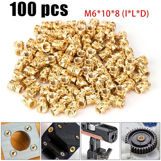 Affidabile inserto filettato dadi ottone coccolato adatto per stampa 3D M6*10*8