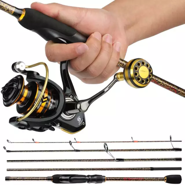 1.8m 2.1m 2.4m Fishing spin Rod reel traveller Combo 5 section Portable Set 3