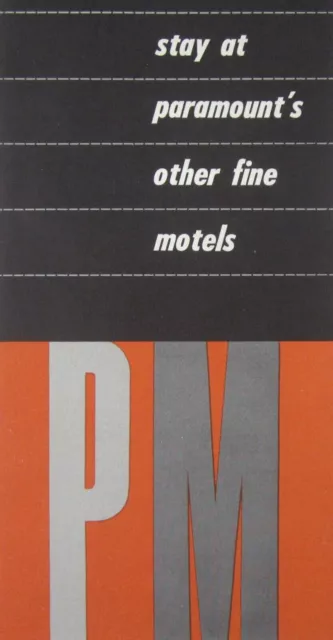 Vintage Paramount Motel Travel Brochure Guide Stonewall Jackson El Rancho 1960's
